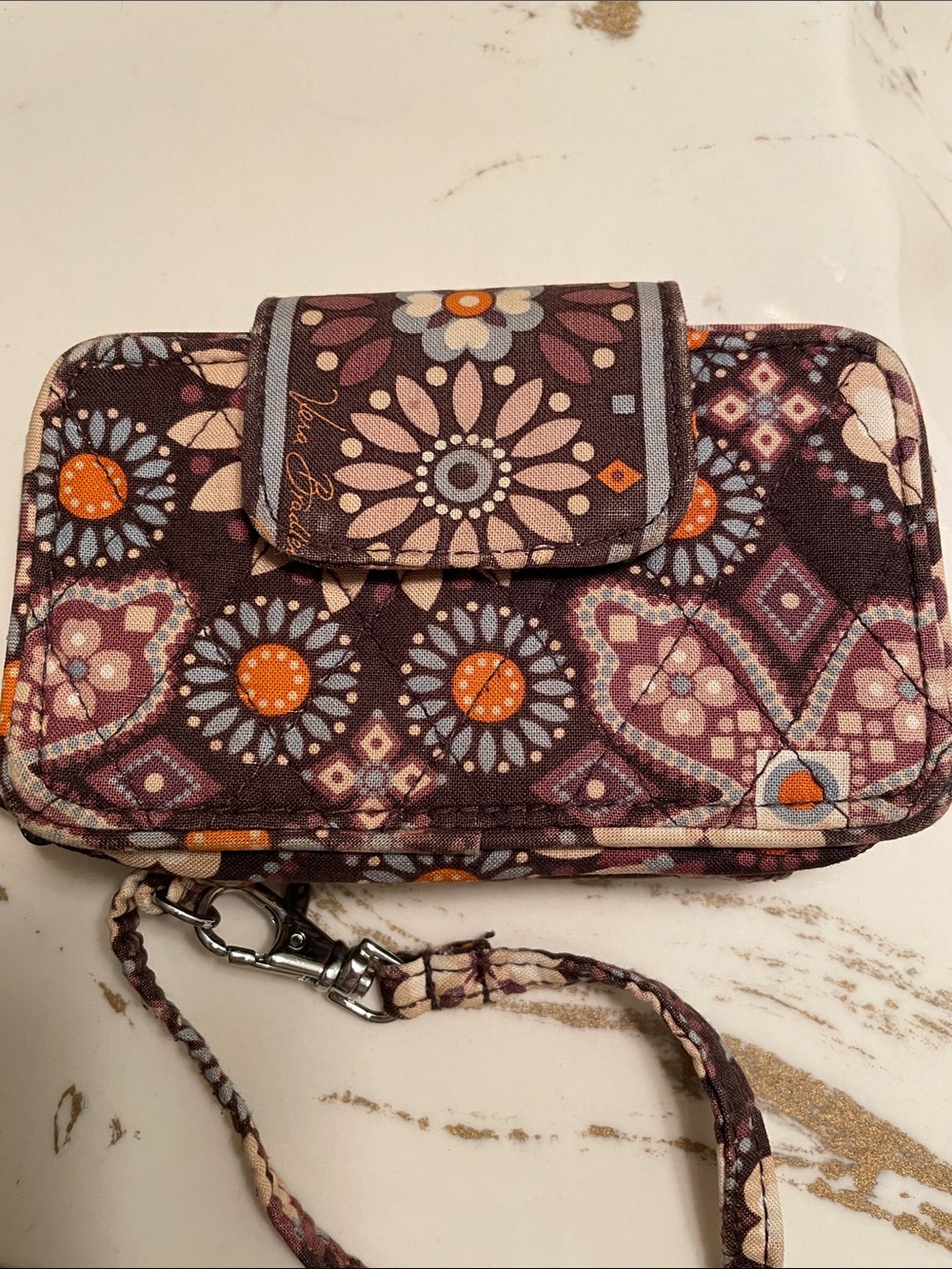 Vera Bradley Canyon Smartphone Wristlet Strap Photo Window Retired Pattern 2012